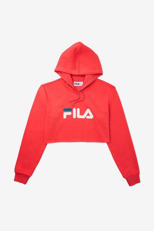 Fila Lalage Crop Women's Hoodies - White/Blue,NZ 419-74923